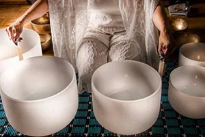 Sound Bath Crystal Bowls Private Healing Session Couples Reiki Guided Meditation Kevin Lisa Foresman Enlumnia Dallas TX