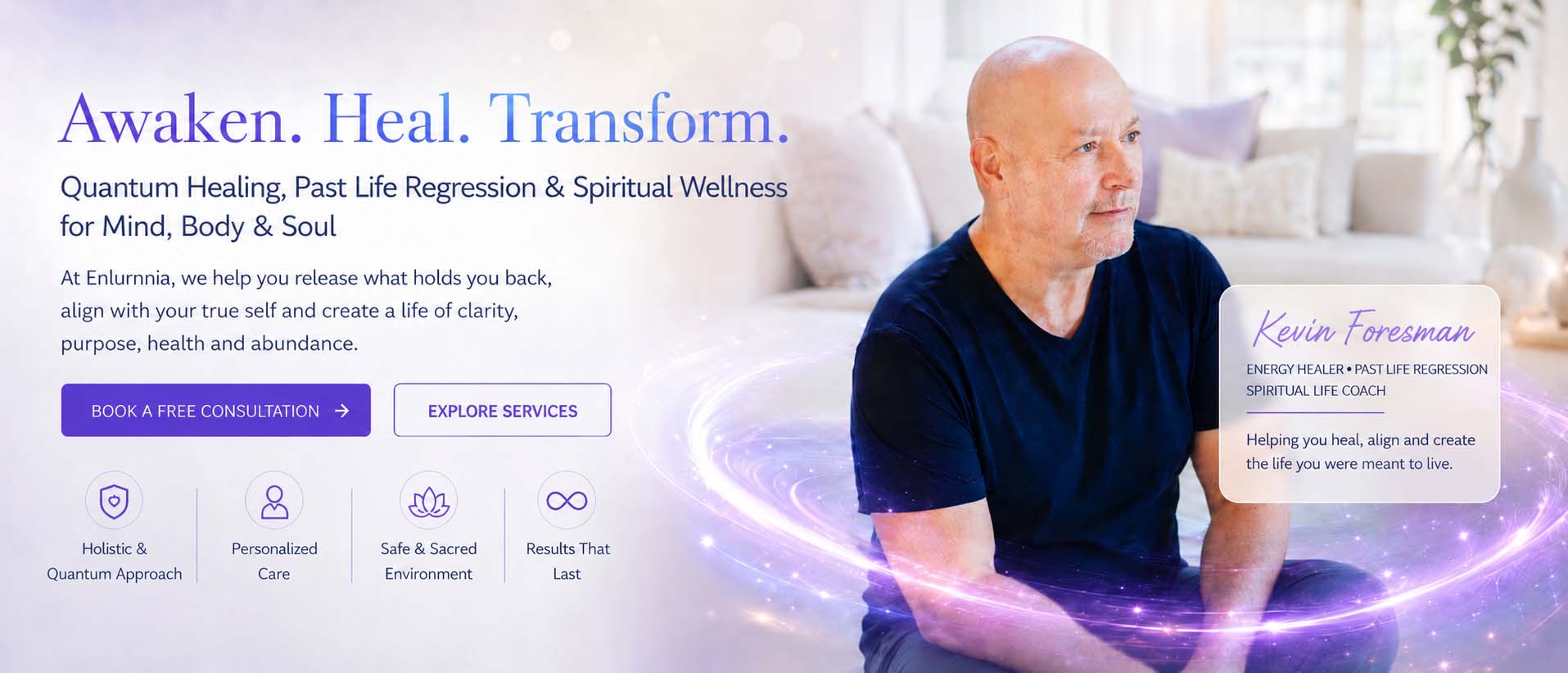 Enlumnia Reiki Chakra Balancing Quantum Healing Past Life Regression Sound Bath Home Space Cleansing Astrology Human Design Soul Readings Spiritual Life Coach Reiki Master Kevin Foresman Dallas TX